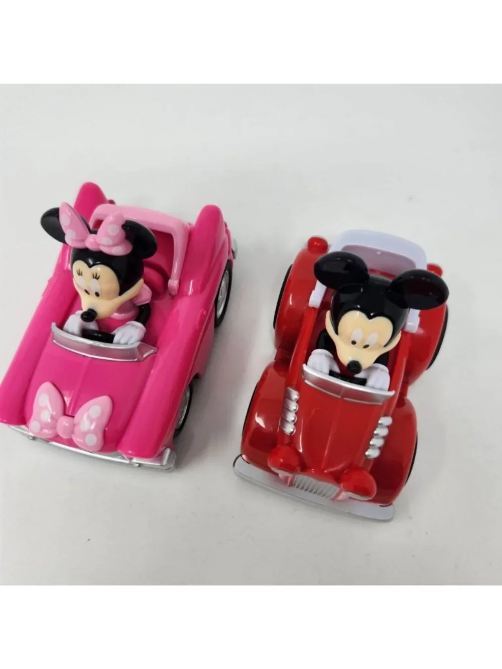 Disney Jr Minnie Mouse and Mickey Mouse pull-back Toy Cars, Vintage Roadster